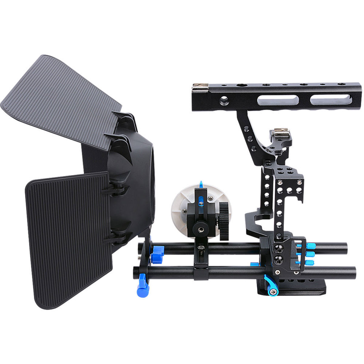 

YELANGU C500 CH4 Camera Cage with Matte Box and Follow Focus, Blue Trim