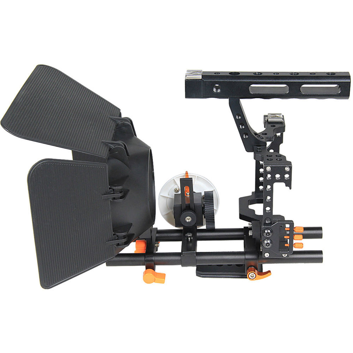 

YELANGU C500 CH4 Camera Cage with Matte Box and Follow Focus, Orange Trim