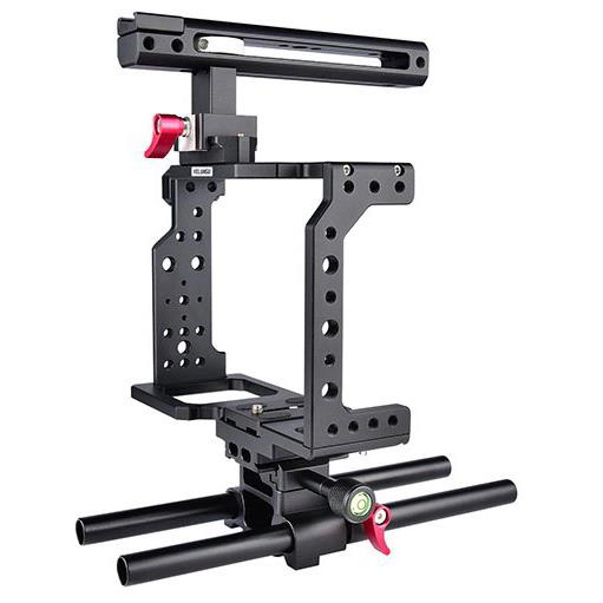 Image of YELANGU C8 Black Aluminum DSLR Camera Cage Kit for Canon DSLR Camera