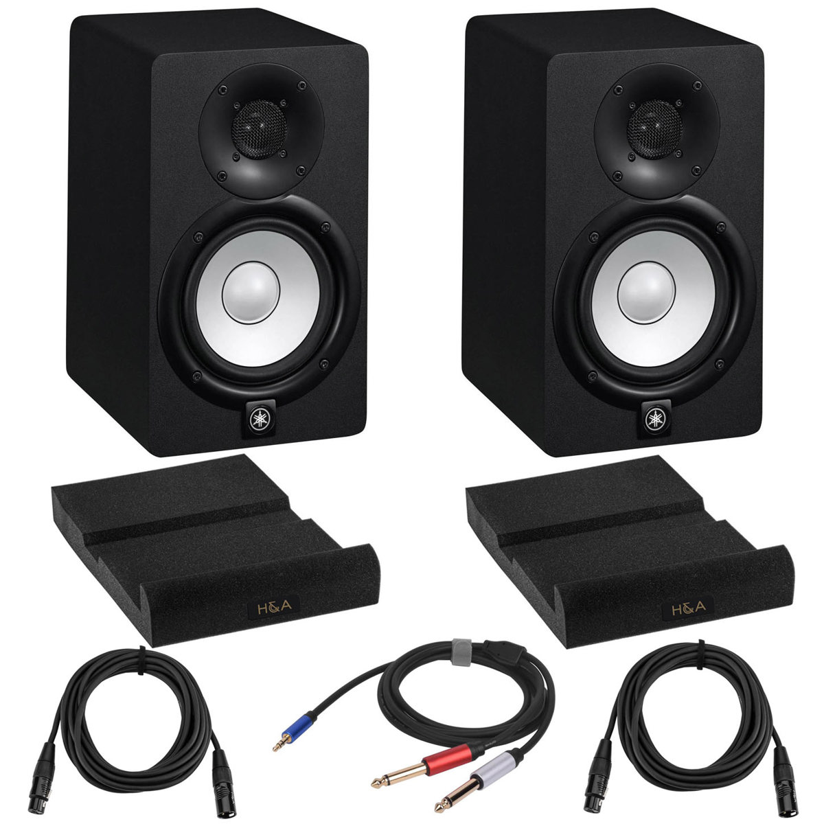 

Yamaha 2x HS5 5" Powered Studio Monitor (Black) with 2x Isolation Pads, Cables