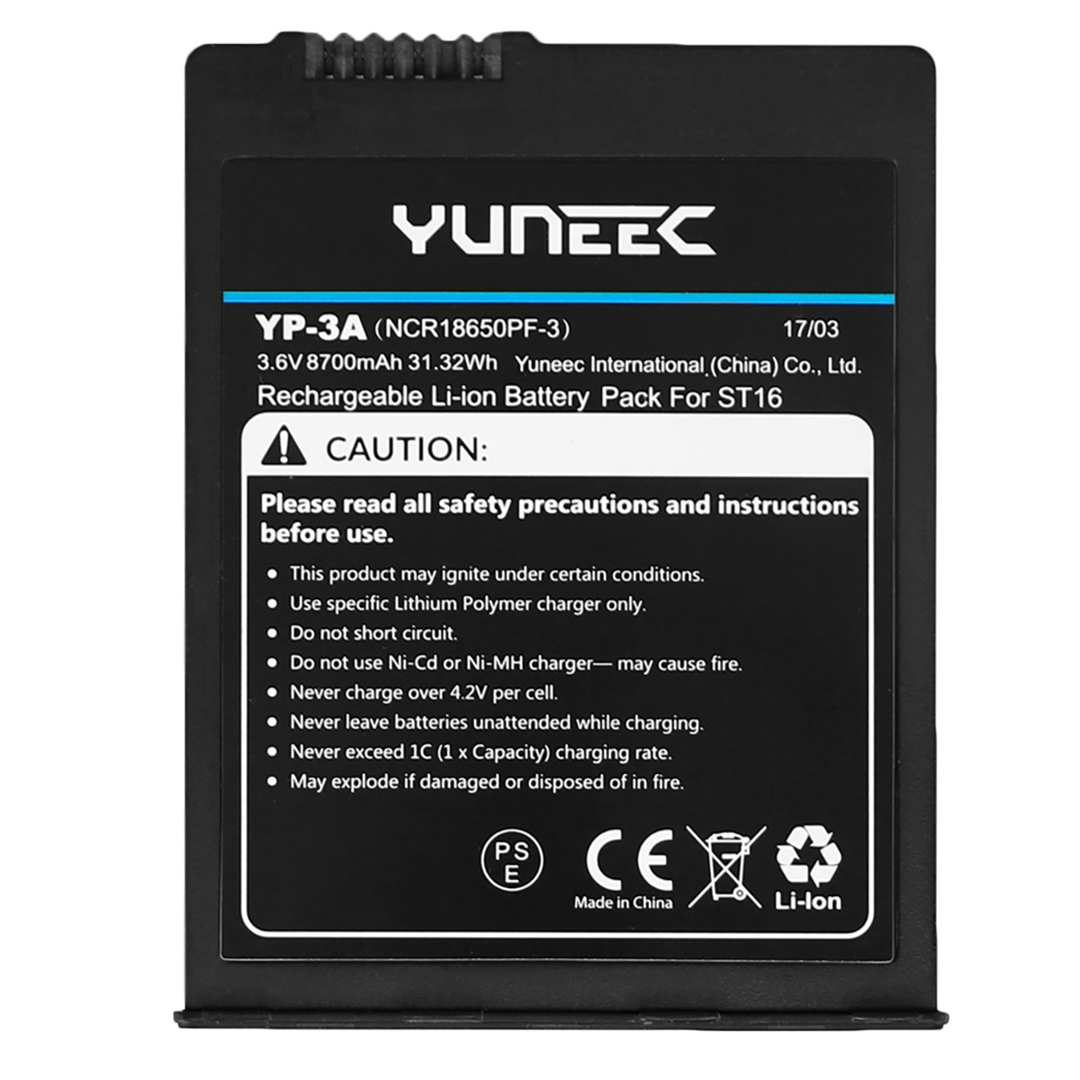 

Yuneec 8700mAh Lithium-Ion Battery for ST16S/ST16E Controller