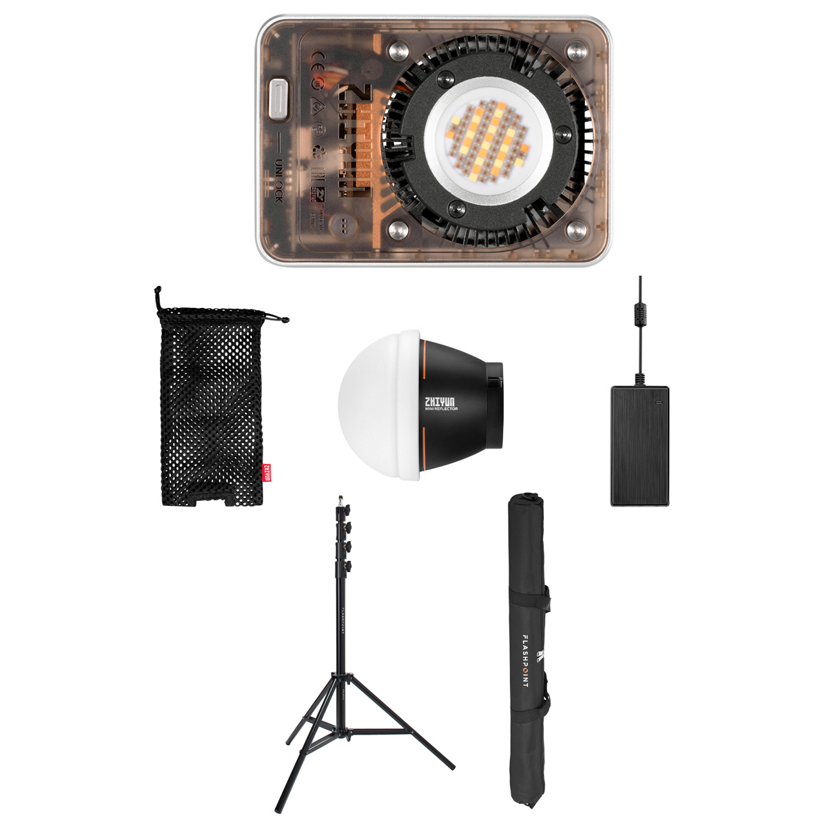 

Zhiyun PLX104 MOLUS X60RGB 60W RGB Pocket COB LED Light, w/9.5' Pro Light Stand