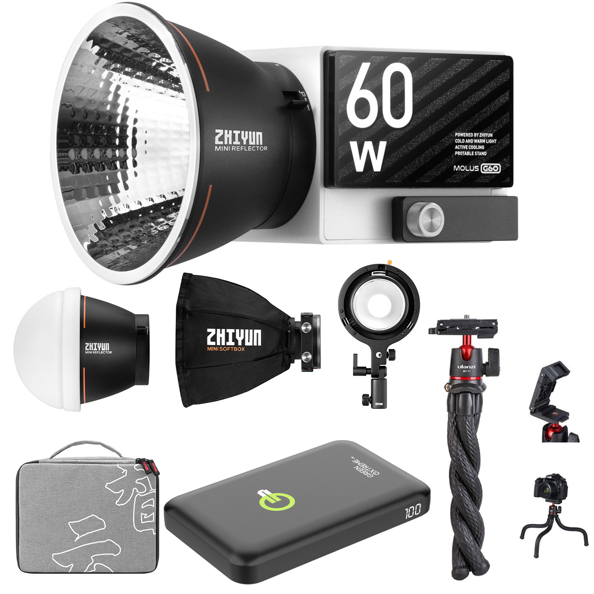 

Zhiyun MOLUS G60 60W Bi-Color Pocket COB LED Light Combo Kit, w/9.5' Light Stand