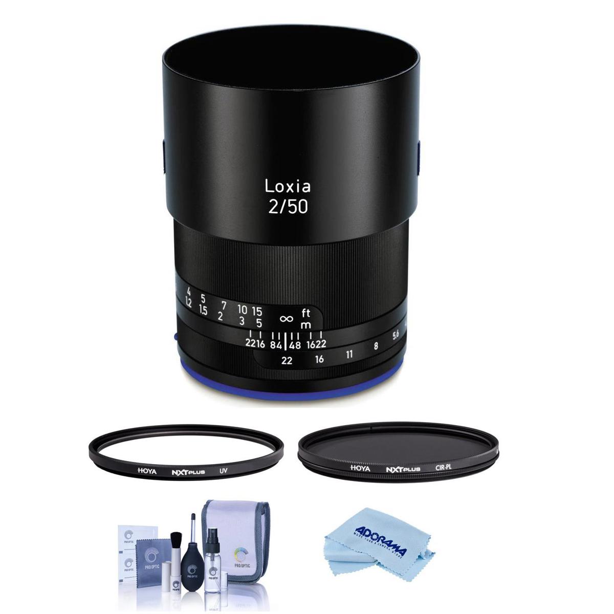 

Zeiss Loxia 50mm f/2 Planar T* Lens for Sony E with Hoya 52mm UV+CPL Filter Kit