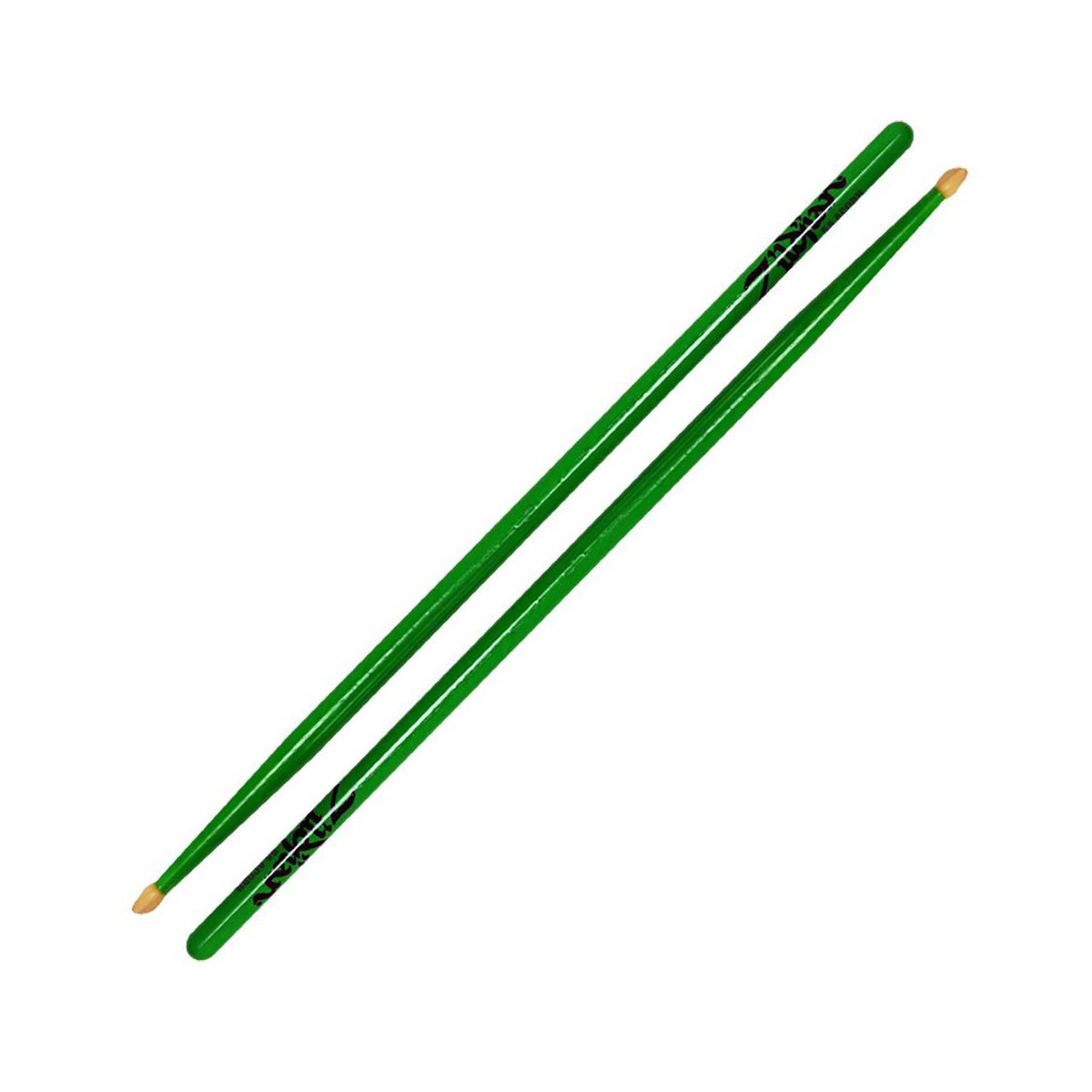 Image of Zildjian 5A Acorn Wood Neon Green Drumsticks