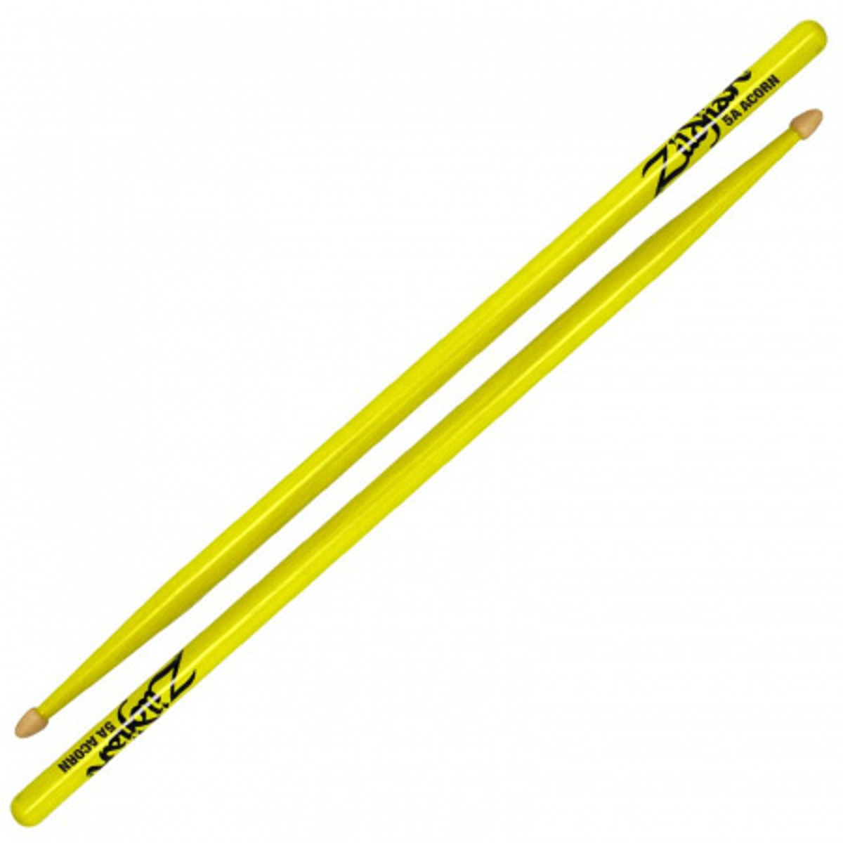 Image of Zildjian 5A Acorn Wood Neon Yellow Drumsticks 6 Pair