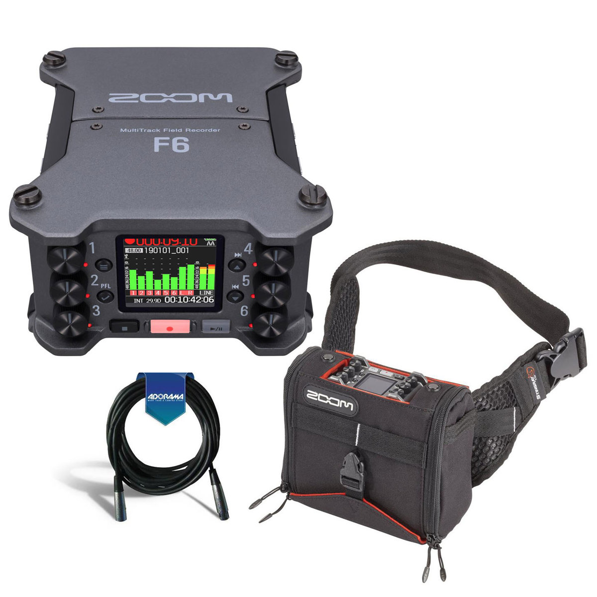 

Zoom F6 Multi-Track Field Recorder With K-Tek KSF6 Stingray Bag / XLR MIC Cable