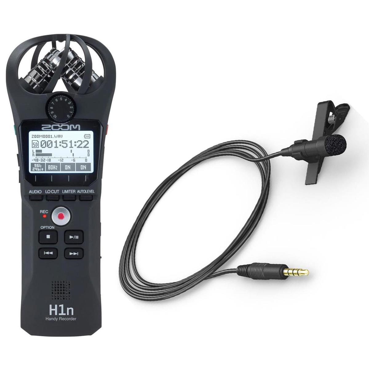 

Zoom H1n Digital Handy Recorder With Stony Edge Simple Lav Condenser Mirophone