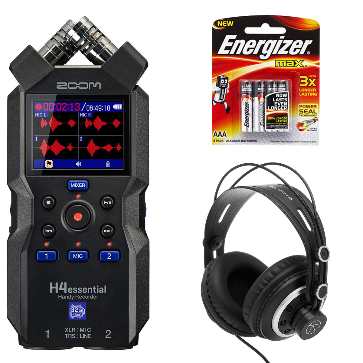 

Zoom H4essential 4-Track Float Handy Recorder, w/TAPH300 Headphone & AAA Battery