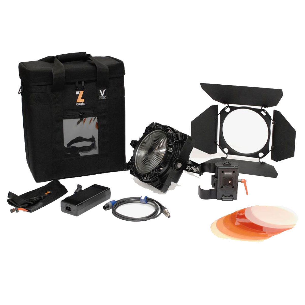 

Zylight F8-200 Daylight 200W Fresnel Single Head ENG Kit, V-Mount Plate, Case